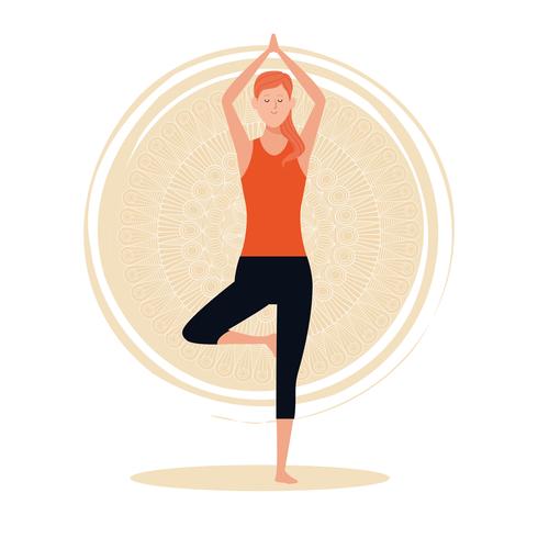 woman in yoga poses vector